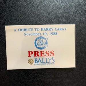 Rare official press pass badge from 1988 Tribute to Harry Caray Cubs event